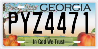 GA license plate PYZ4471