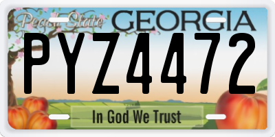GA license plate PYZ4472