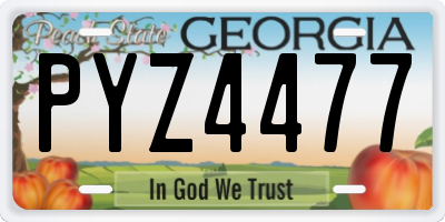 GA license plate PYZ4477