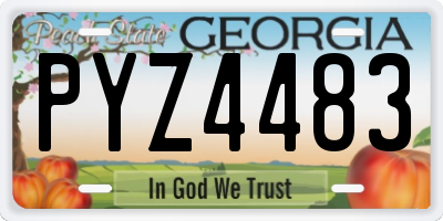 GA license plate PYZ4483