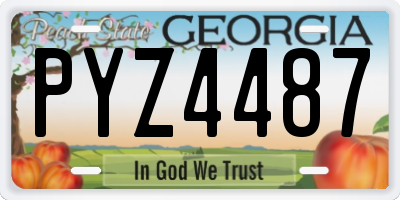 GA license plate PYZ4487
