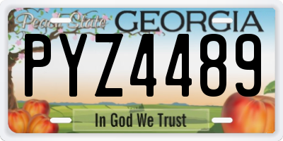 GA license plate PYZ4489