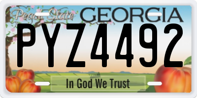 GA license plate PYZ4492