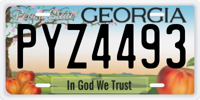 GA license plate PYZ4493