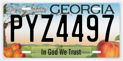 GA license plate PYZ4497