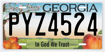 GA license plate PYZ4524