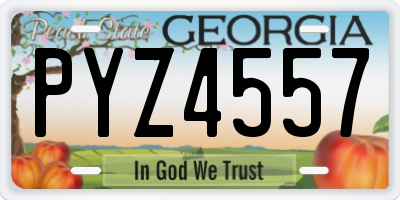 GA license plate PYZ4557