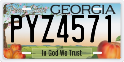 GA license plate PYZ4571