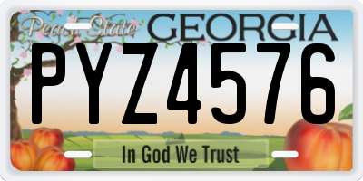 GA license plate PYZ4576