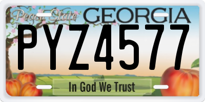 GA license plate PYZ4577
