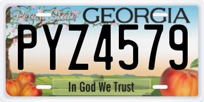 GA license plate PYZ4579