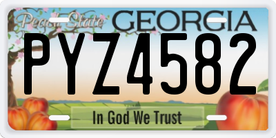 GA license plate PYZ4582