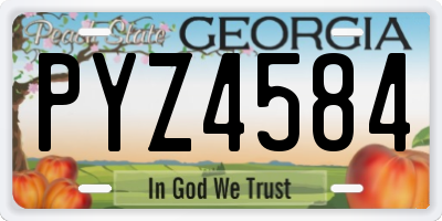 GA license plate PYZ4584