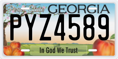 GA license plate PYZ4589