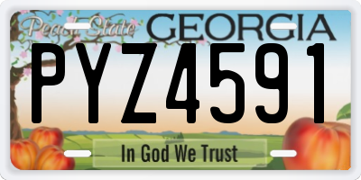 GA license plate PYZ4591