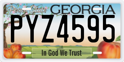 GA license plate PYZ4595