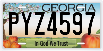 GA license plate PYZ4597