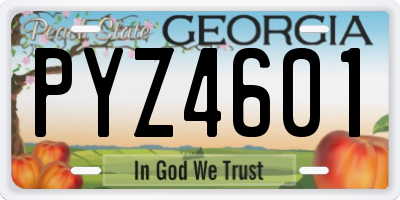 GA license plate PYZ4601