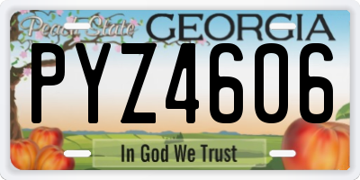 GA license plate PYZ4606