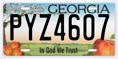 GA license plate PYZ4607