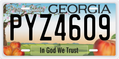 GA license plate PYZ4609