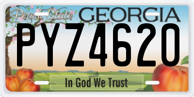 GA license plate PYZ4620