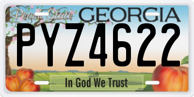 GA license plate PYZ4622