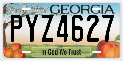 GA license plate PYZ4627