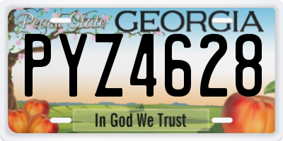 GA license plate PYZ4628