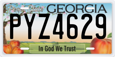 GA license plate PYZ4629