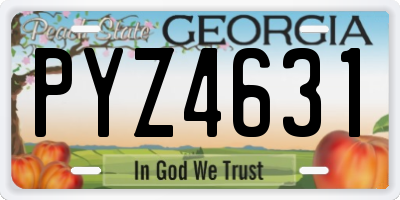 GA license plate PYZ4631