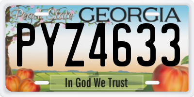 GA license plate PYZ4633