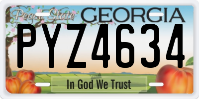 GA license plate PYZ4634