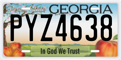 GA license plate PYZ4638