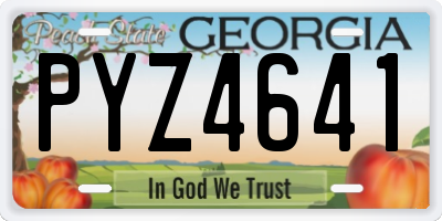 GA license plate PYZ4641