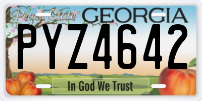 GA license plate PYZ4642