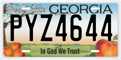 GA license plate PYZ4644