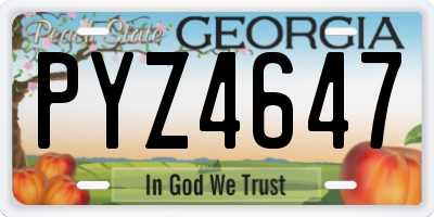 GA license plate PYZ4647