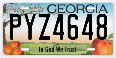 GA license plate PYZ4648