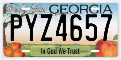 GA license plate PYZ4657