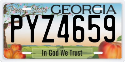 GA license plate PYZ4659