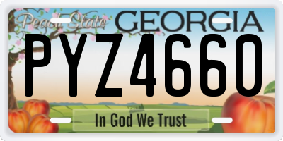 GA license plate PYZ4660