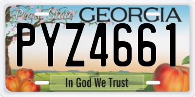 GA license plate PYZ4661