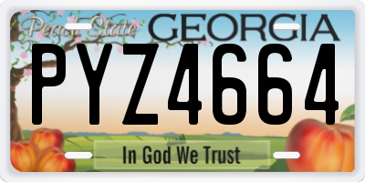 GA license plate PYZ4664