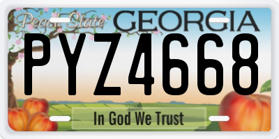 GA license plate PYZ4668
