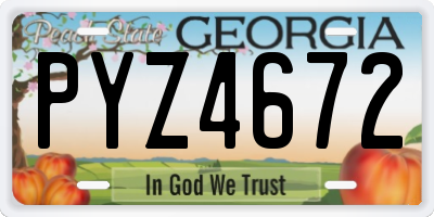 GA license plate PYZ4672