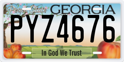 GA license plate PYZ4676