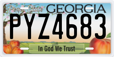 GA license plate PYZ4683