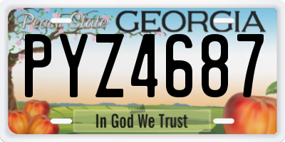 GA license plate PYZ4687