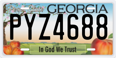 GA license plate PYZ4688